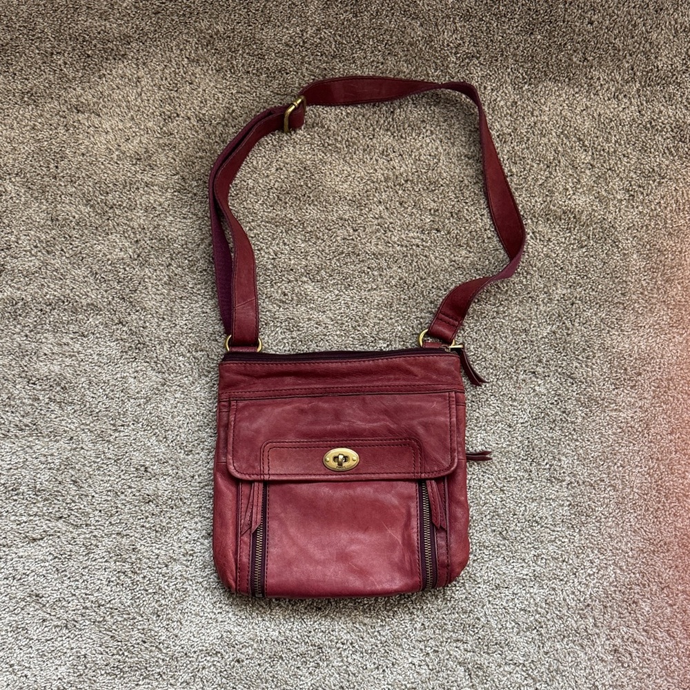 Stylish Burgundy Crossbody Bag